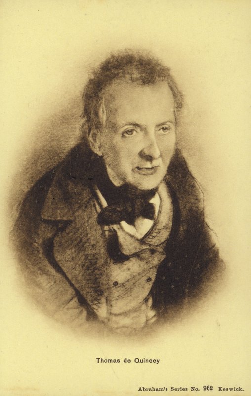 Thomas de Quincey (1785-1859), Engels essayist (litho) door English School