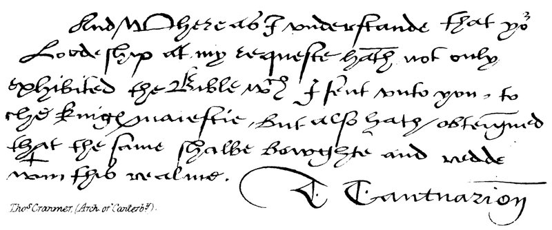 Thos Cranmer, aartsbisschop van Canterby door English School