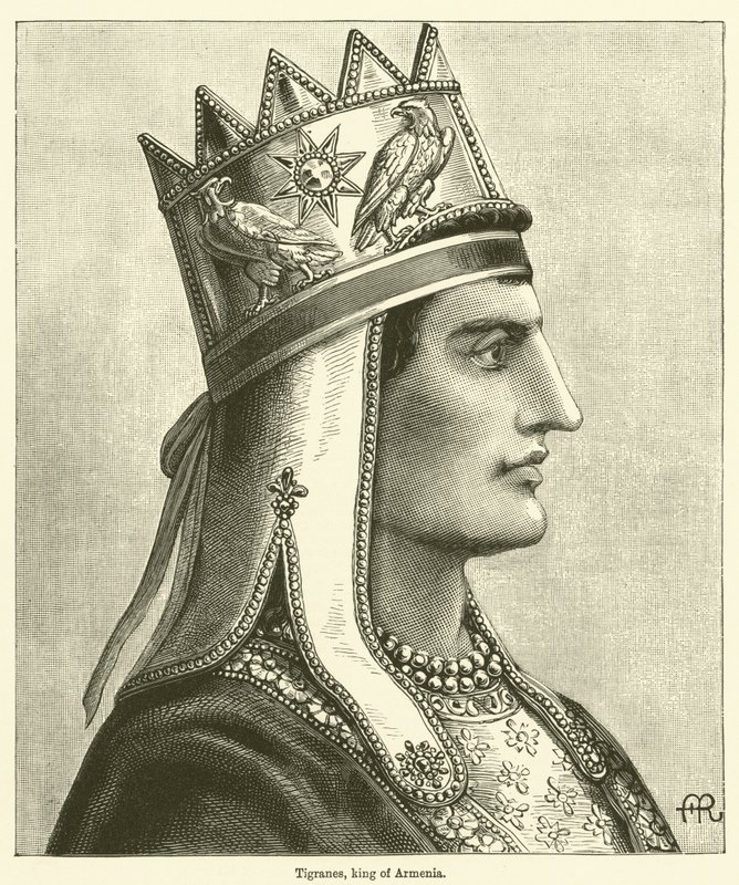 Tigranes, koning van Armenië (gravure) door English School