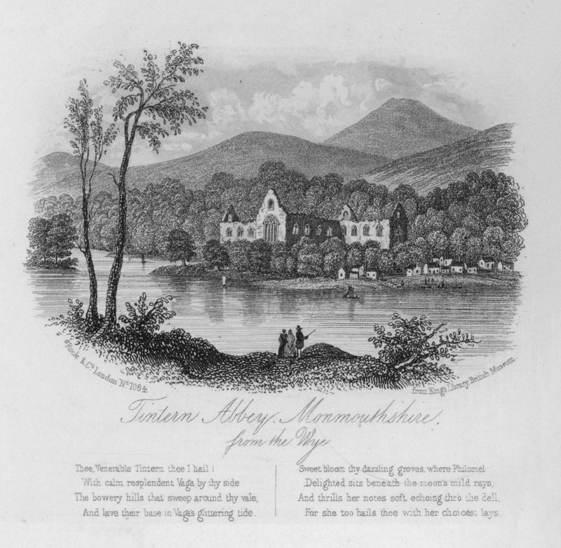 Tintern Abbey, Monmouthshire, vanaf de Wye door English School