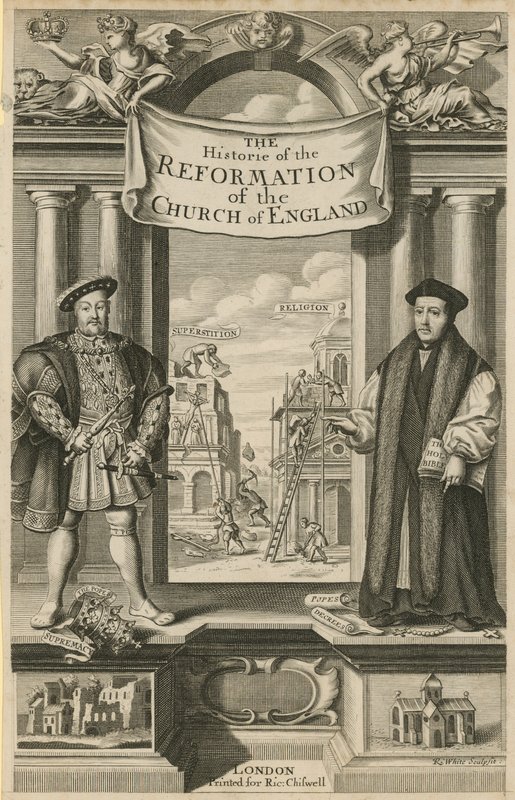 Titelpagina van De Geschiedenis van de Hervorming van de Kerk van Engeland door English School