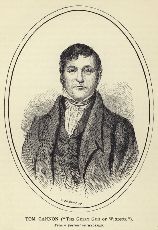 Tom Cannon, de Grote Kanon van Windsor, van een portret door Wageman door English School