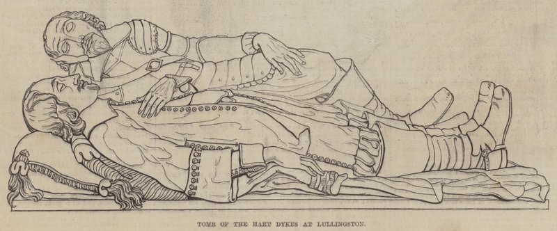 Graf van de Hart Dykes in Lullingston (gravure) door English School