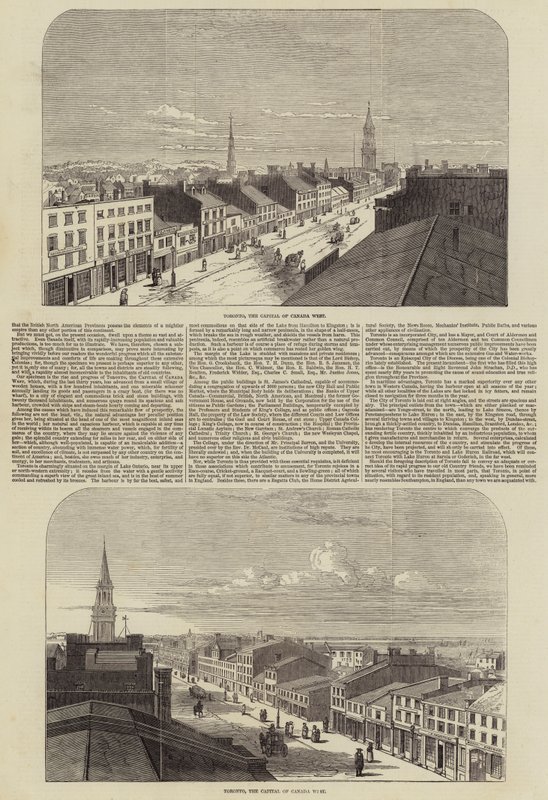 Toronto, de Hoofdstad van Canada West (gravure) door English School