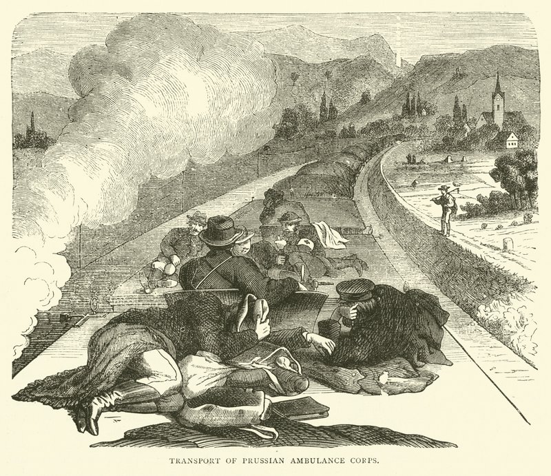 Transport van het Pruisische Ambulancekorps, november 1870 door English School
