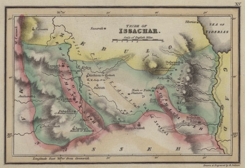 Stam van Issachar (gekleurde gravure) door English School