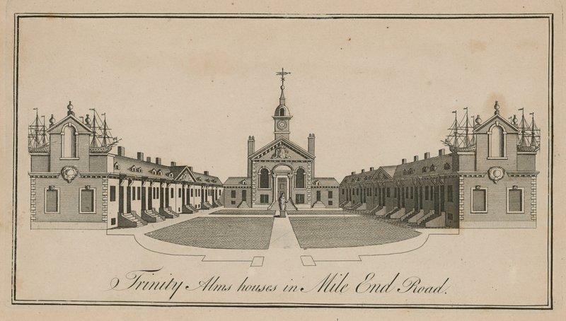 Trinity Alms Houses op Mile End Road door English School