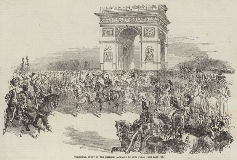 Triomfantelijke intocht van keizer Napoleon III in Parijs door English School