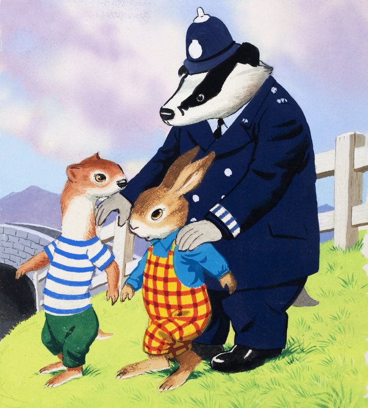 Tufty en politieagent das door English School