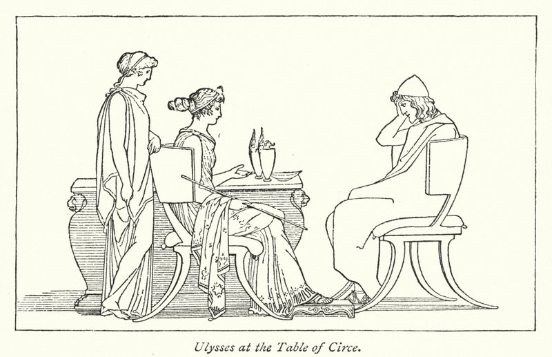 Odysseus aan de Tafel van Circe door English School