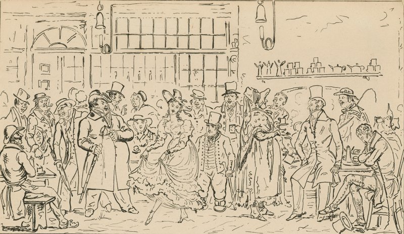 Ongeïdentificeerde scène, mogelijk gerelateerd aan de Cock and Hen Club door English School