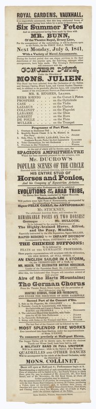 Vauxhall Gardens, Advertentie door English School