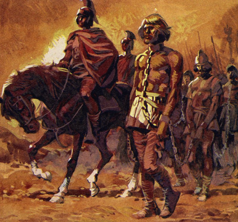 Vercingetorix trok zijn mooiste wapenrusting aan en gaf zich over door English School