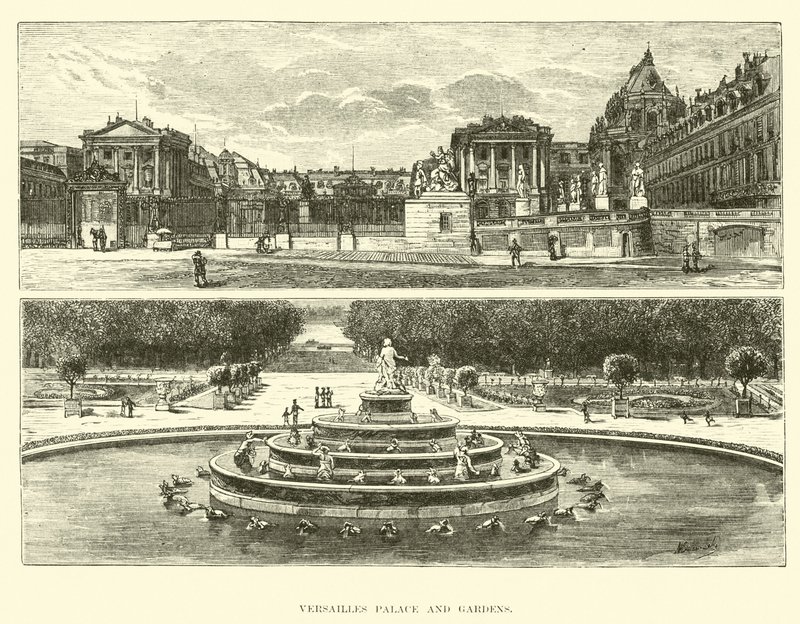 Paleis en tuinen van Versailles door English School