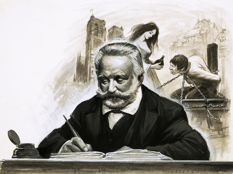 Victor Hugo schrijft zijn roman Notre Dame de Paris door English School
