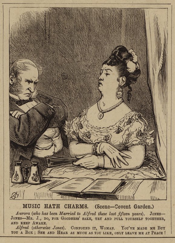 Victoriaans koppel in Covent Garden Opera House, Londen door English School