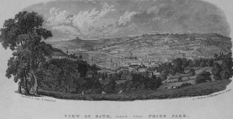 Uitzicht op Bath, genomen nabij Prior Park door English School