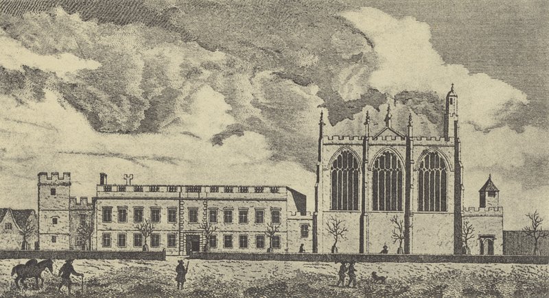 Gezicht op Eaton College in Buckinghamshire, 1779 (gravure) door English School