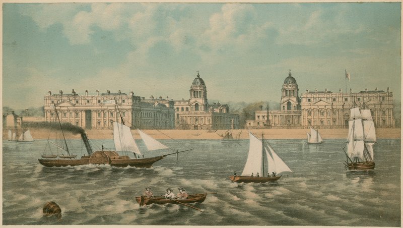 Uitzicht op Greenwich Hospital, Londen door English School