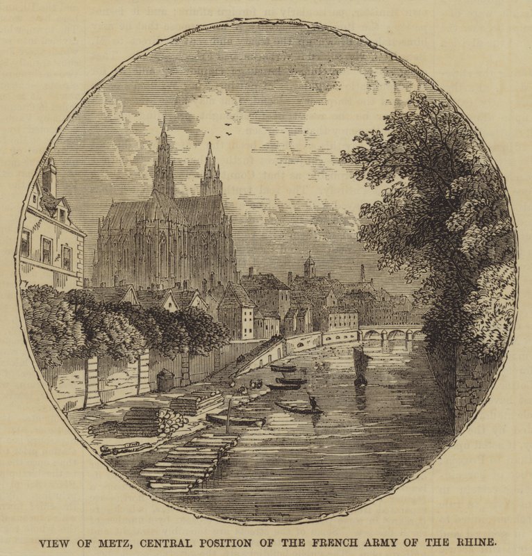 Uitzicht op Metz, centrale positie van het Franse leger van de Rijn door English School