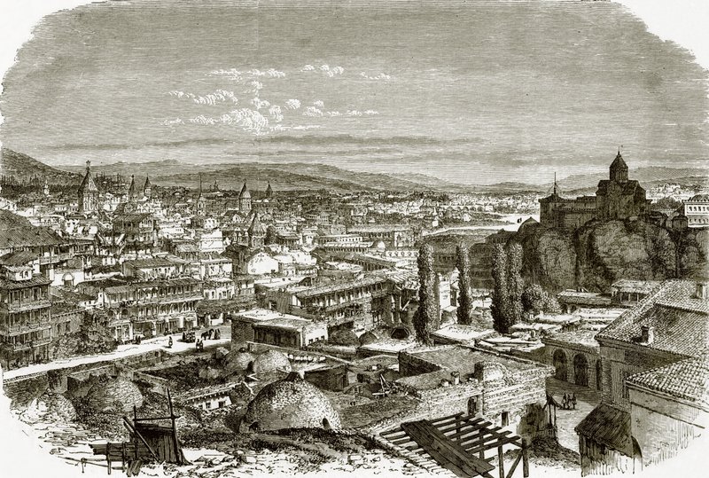 Uitzicht op Tiflis door English School