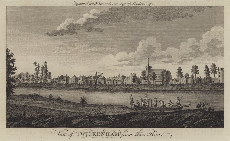 Uitzicht op Twickenham vanaf de rivier de Theems door English School