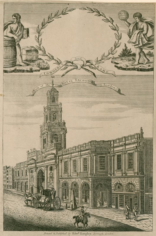 Aanblik van de Royal Exchange, Londen door English School