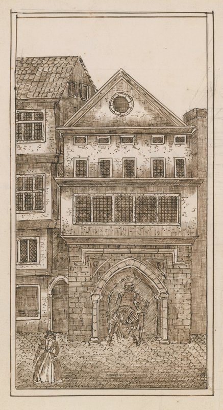 Uitzicht op de noordelijke poort van St. Pauls door English School