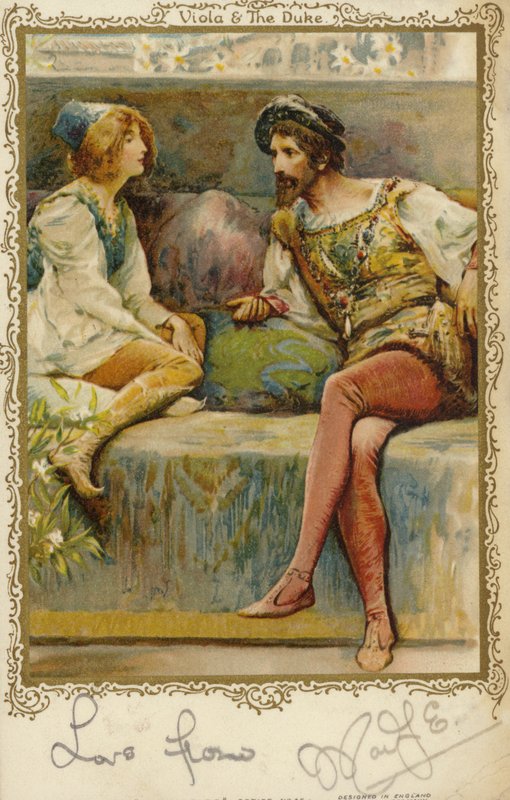 Viola en de Hertog in William Shakespeares toneelstuk, Twelfth Night door English School
