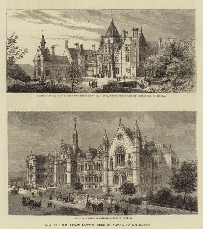 Bezoek van ZKH prins Leopold, hertog van Albany, aan Nottingham door English School
