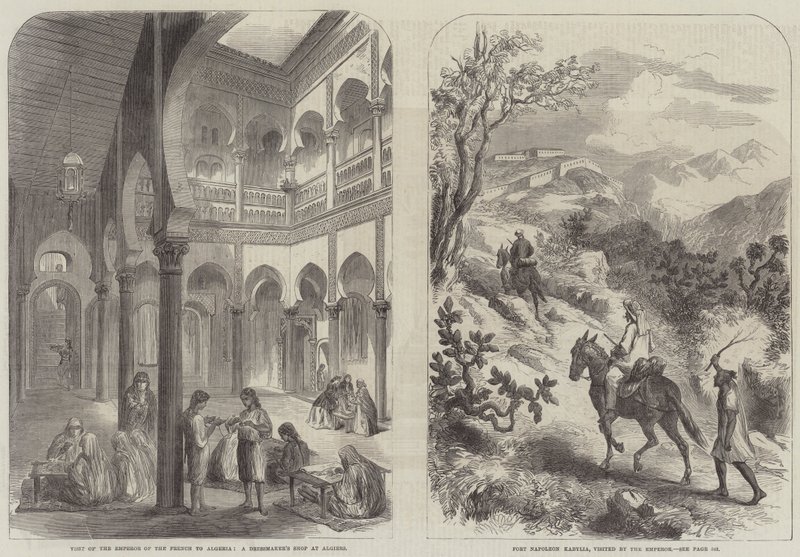 Bezoek van de Keizer van Frankrijk aan Algerije (gravure) door English School
