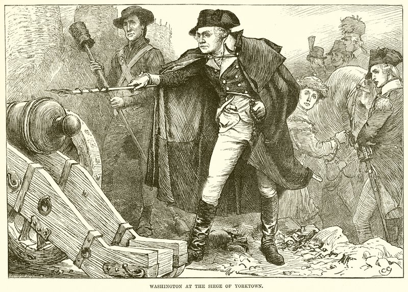 Washington bij het beleg van Yorktown door English School