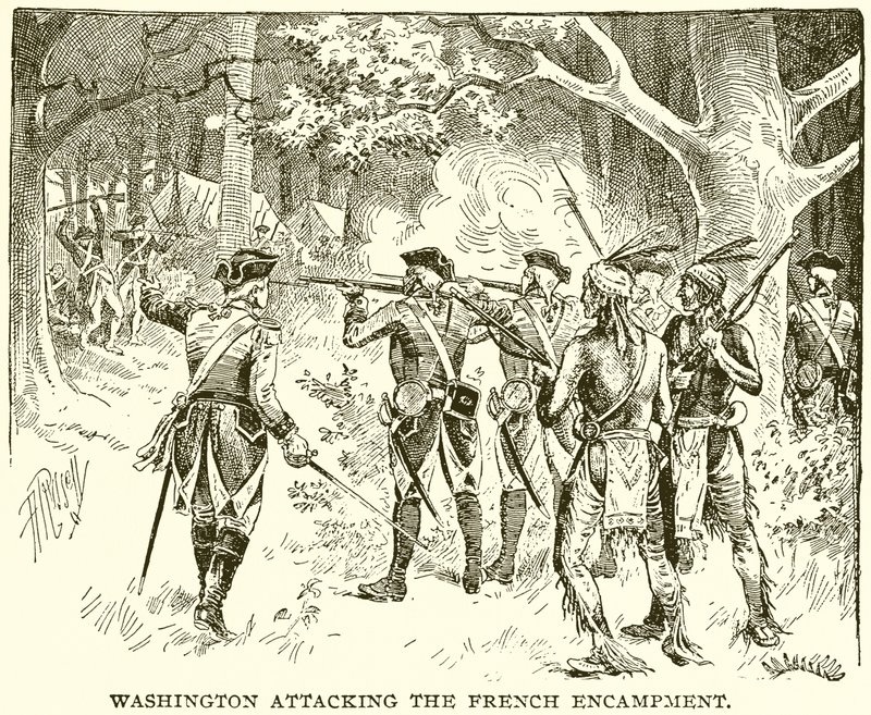 Washington valt het Franse kamp aan door English School