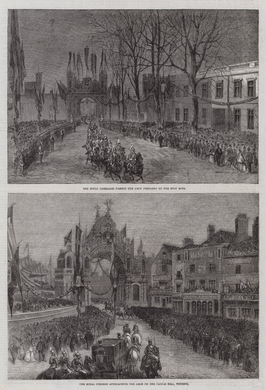 Huwelijk van de Prins van Wales en Alexandra van Denemarken (gravure) door English School