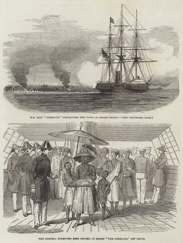 Westkust van Afrika (gravure) door English School