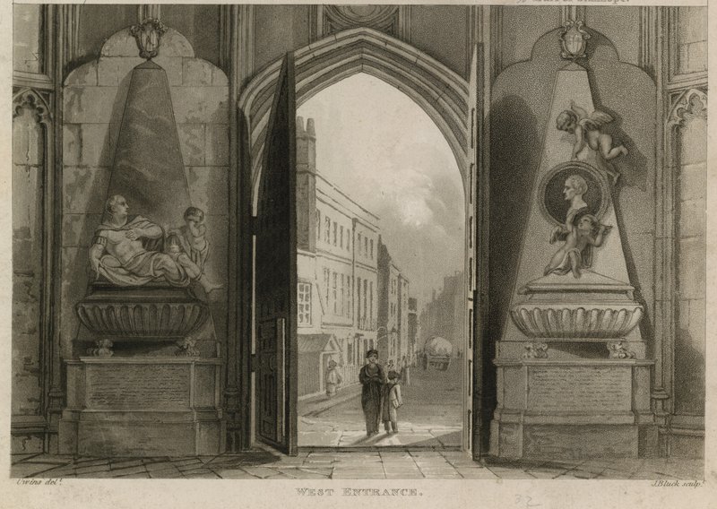Westelijke ingang, Westminster Abbey, Londen door English School