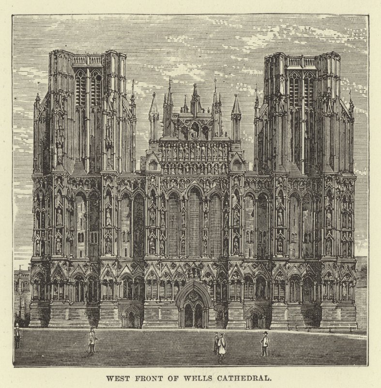 Westfront van Wells Kathedraal door English School