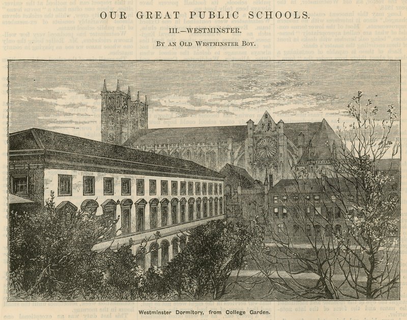 Westminster Slaapzaal, vanuit College Garden door English School