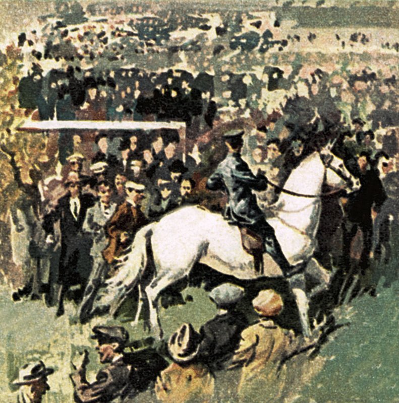 Witte Paard bij de 1923 Cup Finale in Wembley door English School
