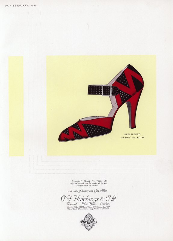 Advertentie voor damesschoenen, 1930s door English School