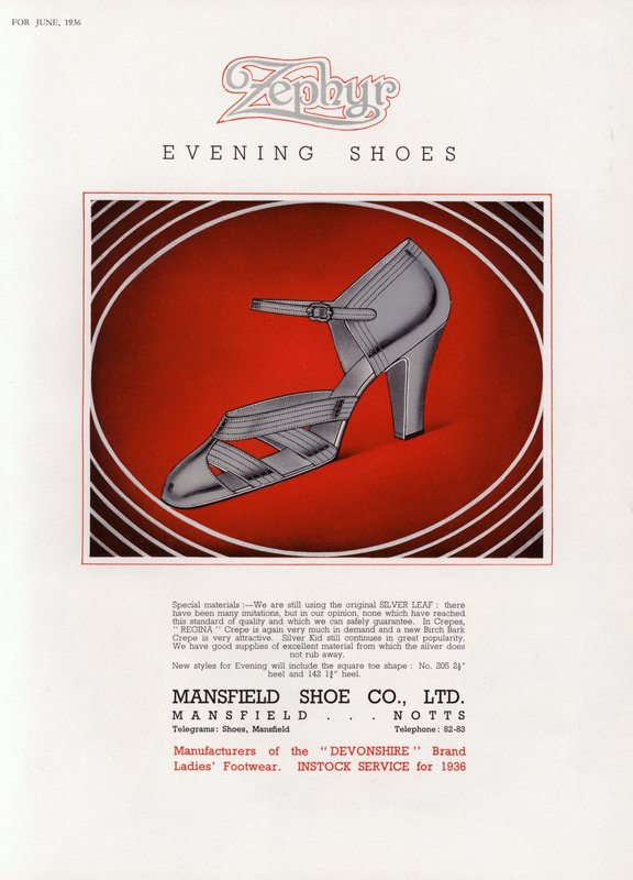 Advertentie voor damesschoenen, 1930s door English School