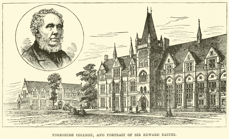 Yorkshire College, en portret van Sir Edward Baines door English School
