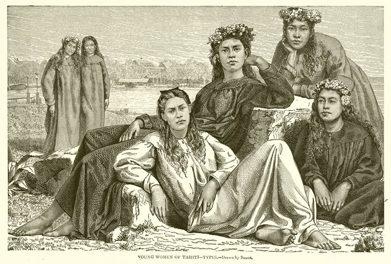 Jonge Vrouwen van Tahiti--Typen door English School