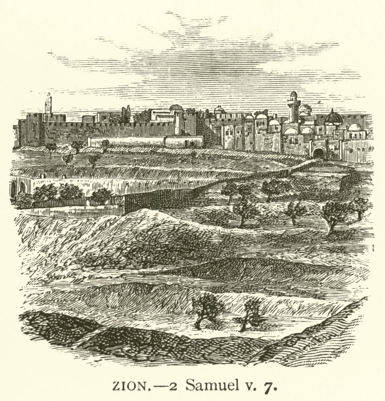 Sion, 2 Samuel, v, 7 (gravure) door English School
