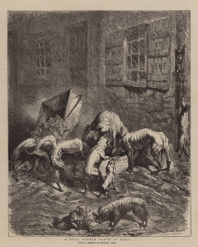 Een honden dinerfeest in Parijs door Ernest Henry Griset