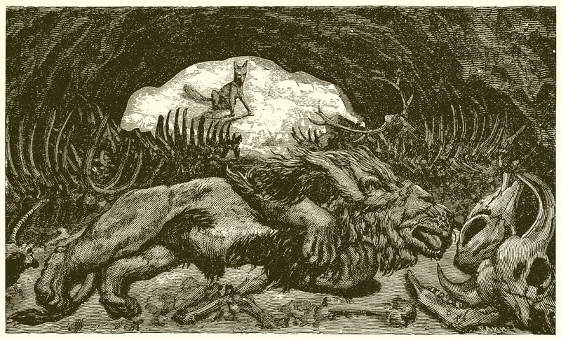 De vos en de zieke leeuw door Ernest Henry Griset
