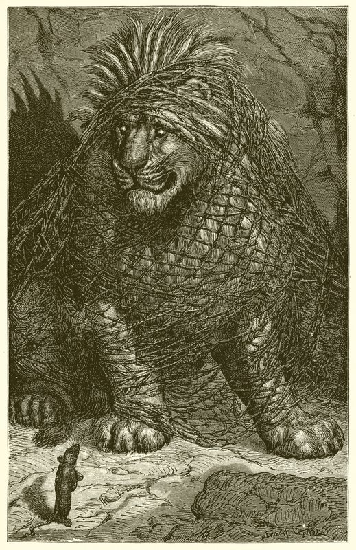 De Leeuw en de Muis door Ernest Henry Griset