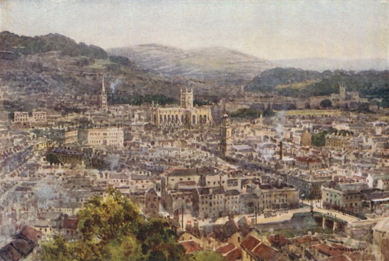 Bath vanaf Beechen Cliff door Ernest William Haslehust