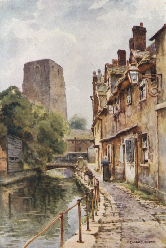 Fisher Row en Restanten van Oxford Castle door Ernest William Haslehust