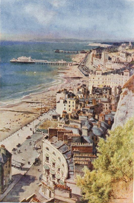 Hastings en St. Leonards vanaf het Kasteel door Ernest William Haslehust
